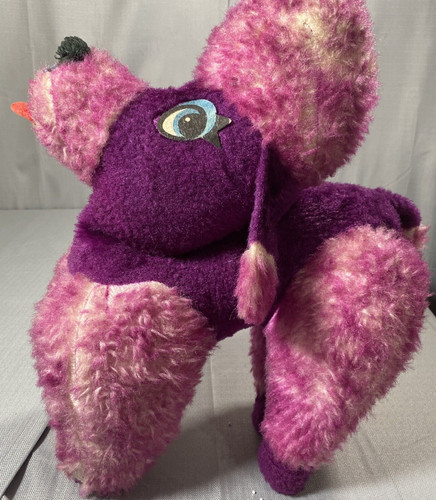 Vintage dog plush purple - dog,